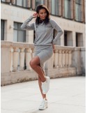 Women\'s sports set, skirt and hoodie, gray FI697 - Online store - Boutique